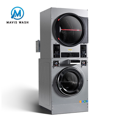 Stack Washer Dryer 15kg 20kg Double Dryer Gas Electric Heating  Hotel Laundromat Washing Machines and Drying Machines