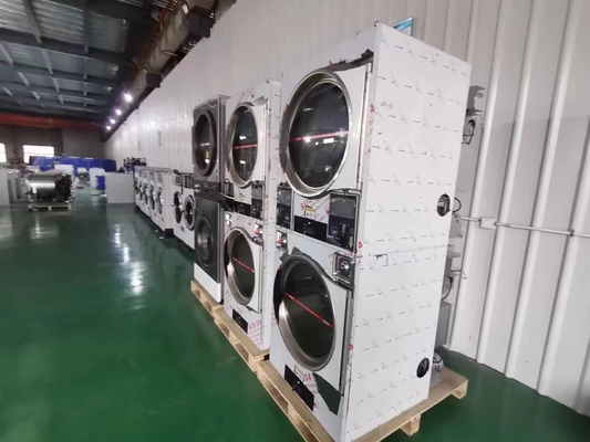 Fully Automatic Commercial Laundry 22kg*2 Stack Tumble Dryer Machines for Home University Hotel