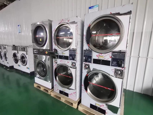 16kg*2 22kg*2  Stack Dryer with Coin/card  for University Hotel Laundromat  Use