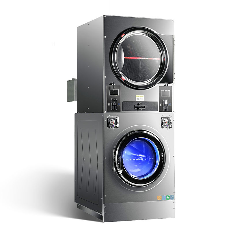 Stack Washer Dryer 15kg 20kg Double Dryer Gas Electric Heating  Hotel Laundromat Washing Machines and Drying Machines